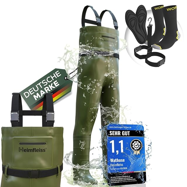 Waders impermeabili Heimfleiss con stivali, taglia 43